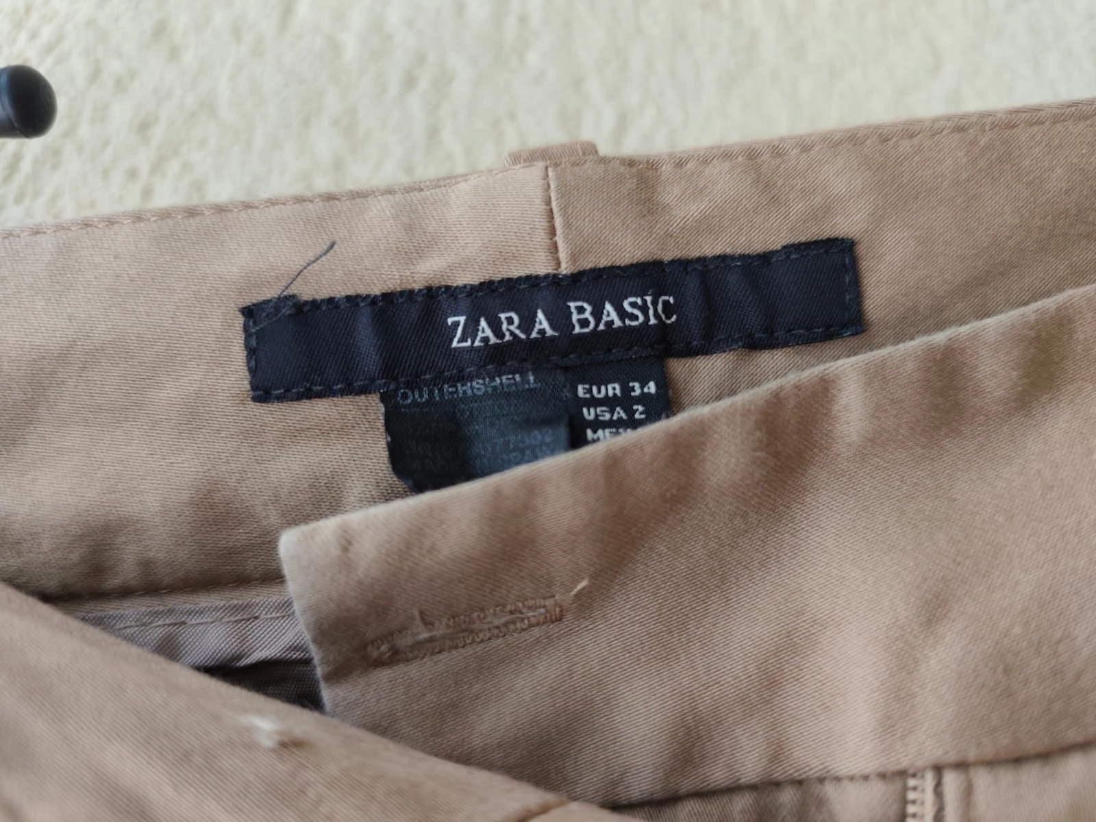 Zara Basic pantalón vestir beige T34/XS algodón – photo 2
